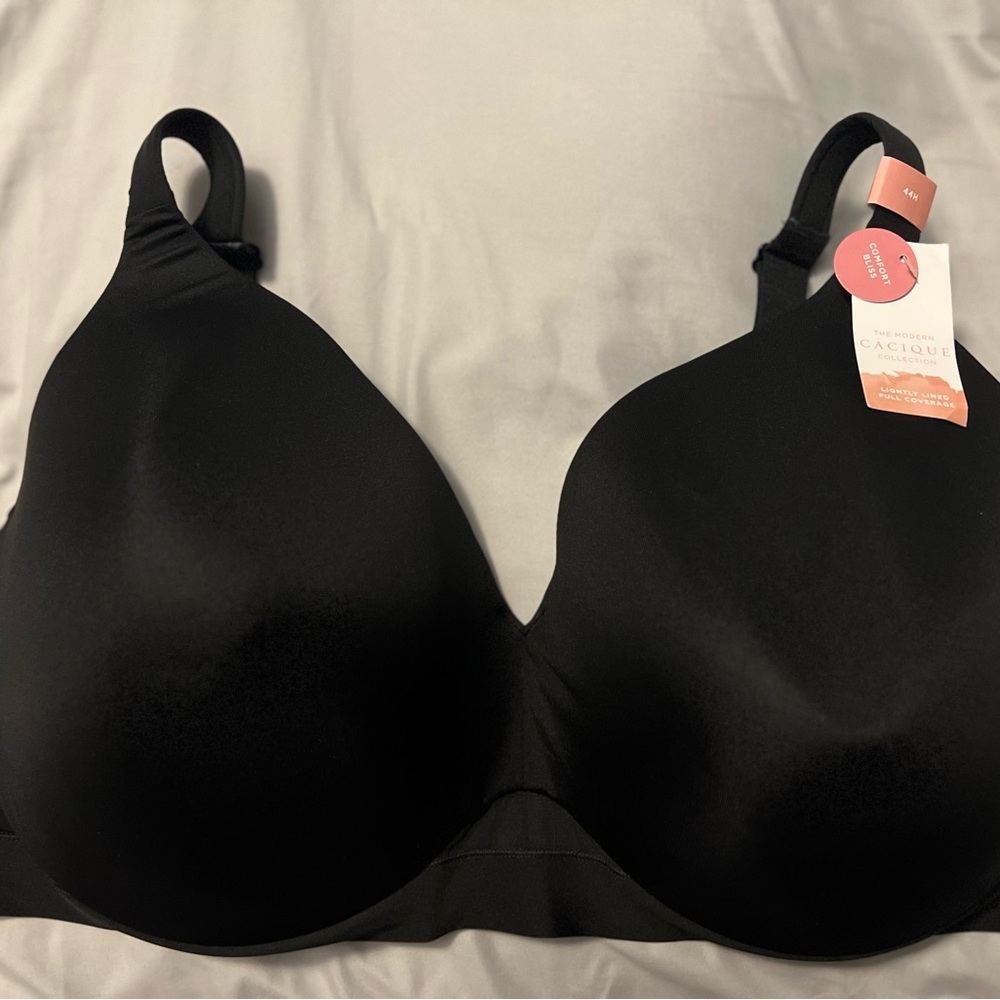 Cacique Black Lightly Lined Full Coverage Comfort Bliss 44H